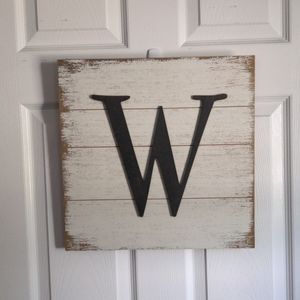 Wooden 'W' Sign